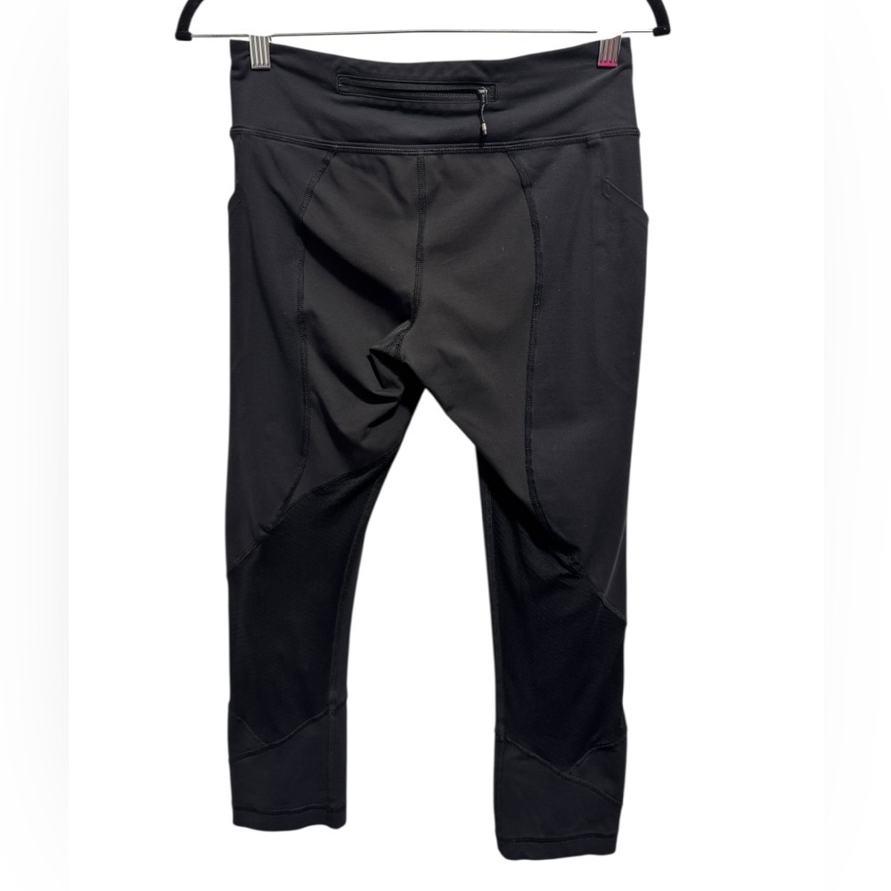 Lululemon Cropped Mesh Panel Pocket Leggings Black - Picture 2 of 9